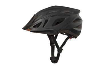 Black bicycle helmet with visor
