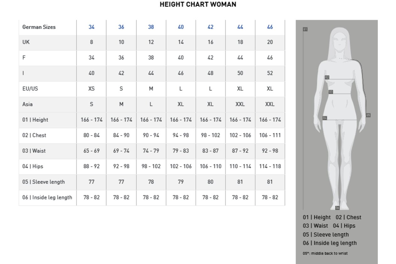 size chart woman